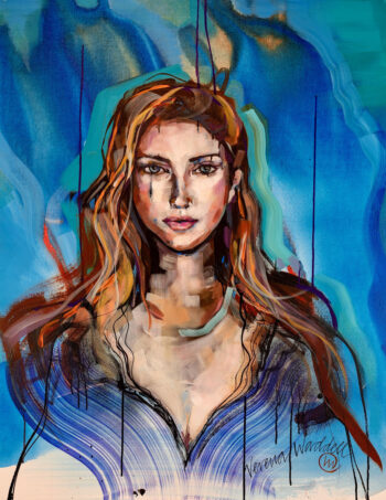 Aurora web ink verena waddell painting Vardø northern light