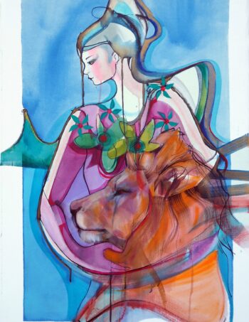 Strength Original and print unique for Tarot project Maleri Billedkunst